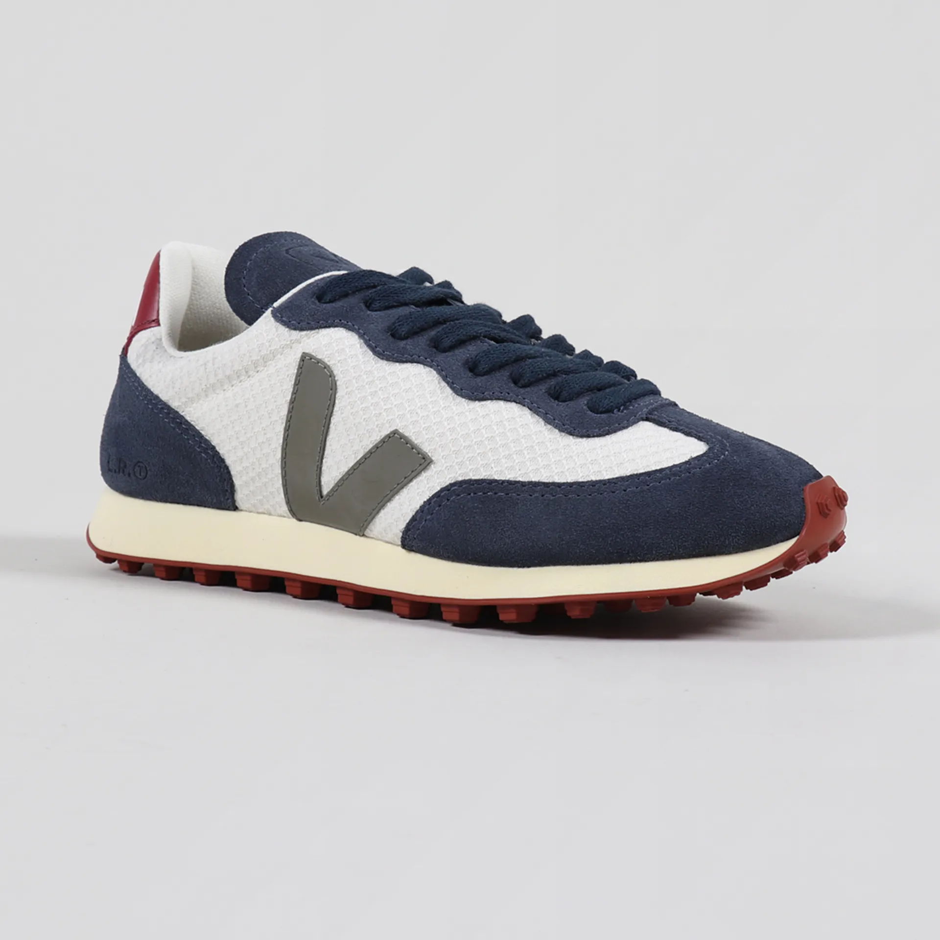 Veja Womens Rio Branco Hexamesh Shoes Gravel Khaki Butter Sole