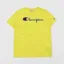 Champion Crewneck Script Logo T Shirt Yellow
