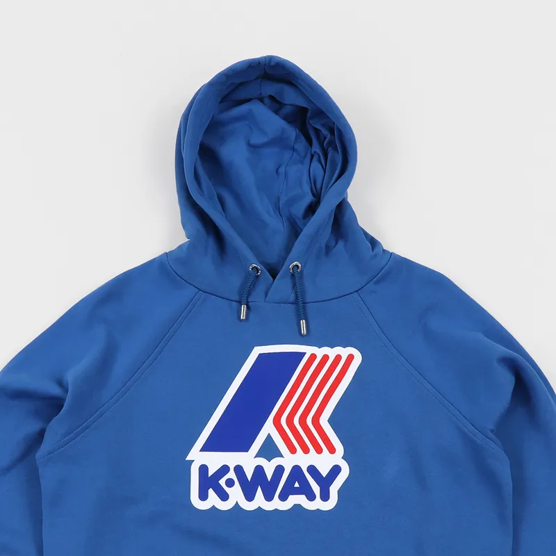 K-Way Sean FT Macro Logo Hoodie Blue Avio-1