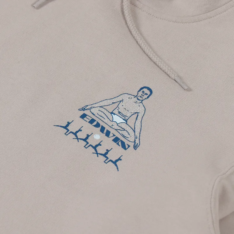 Edwin Self Examination Hooded Sweatshirt Silver Cloud-2