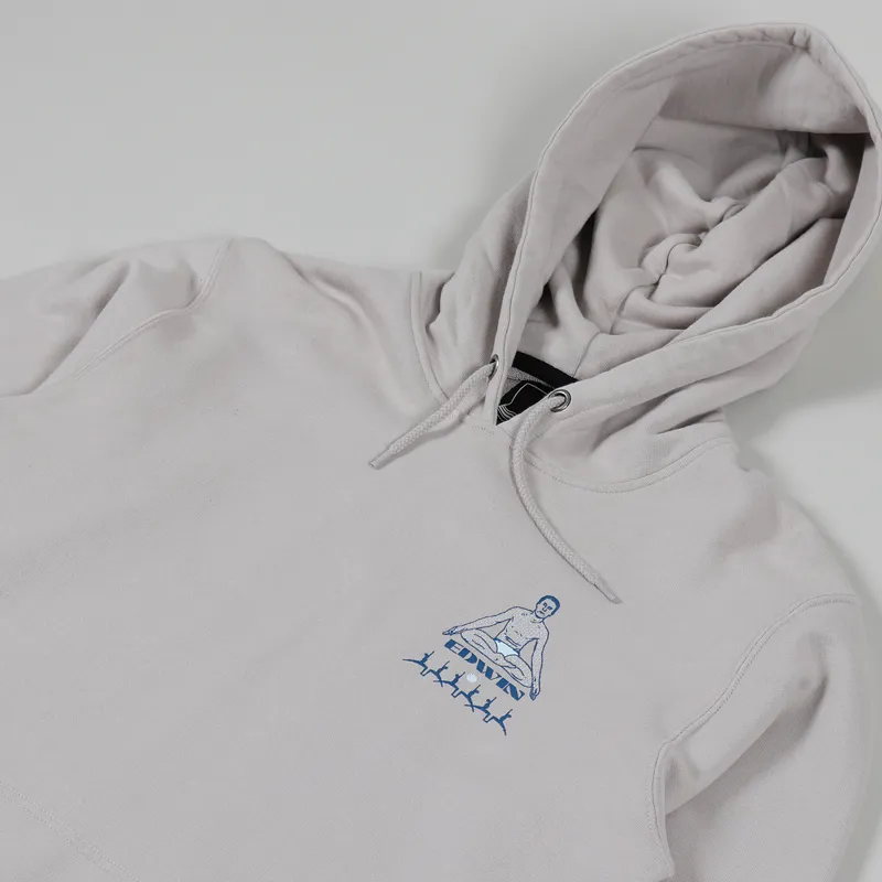Edwin Self Examination Hooded Sweatshirt Silver Cloud-1