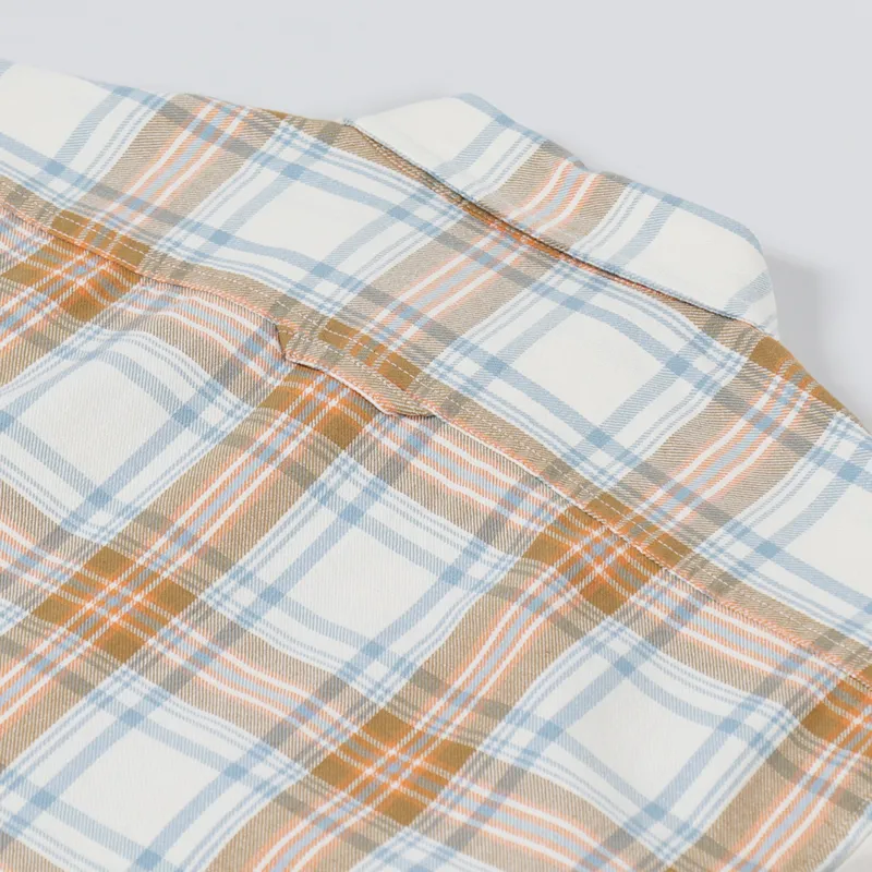 Pendleton Beach Shack Shirt Ivory Aqua Orange Stripe-6