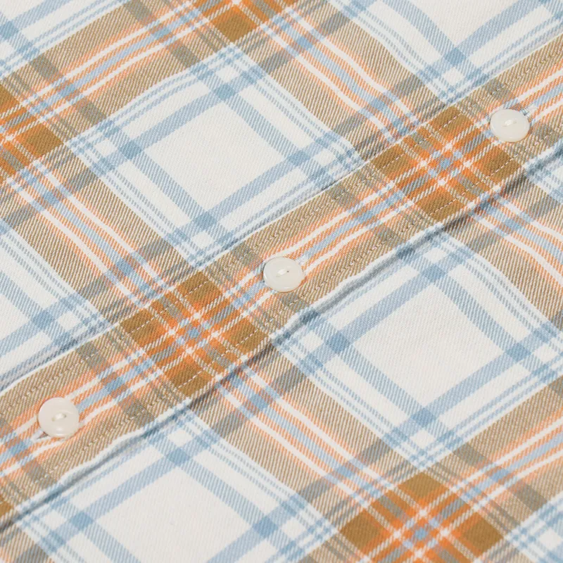 Pendleton Beach Shack Shirt Ivory Aqua Orange Stripe-7