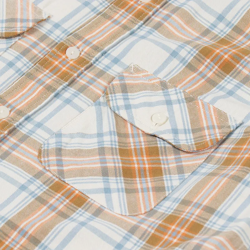 Pendleton Beach Shack Shirt Ivory Aqua Orange Stripe-3