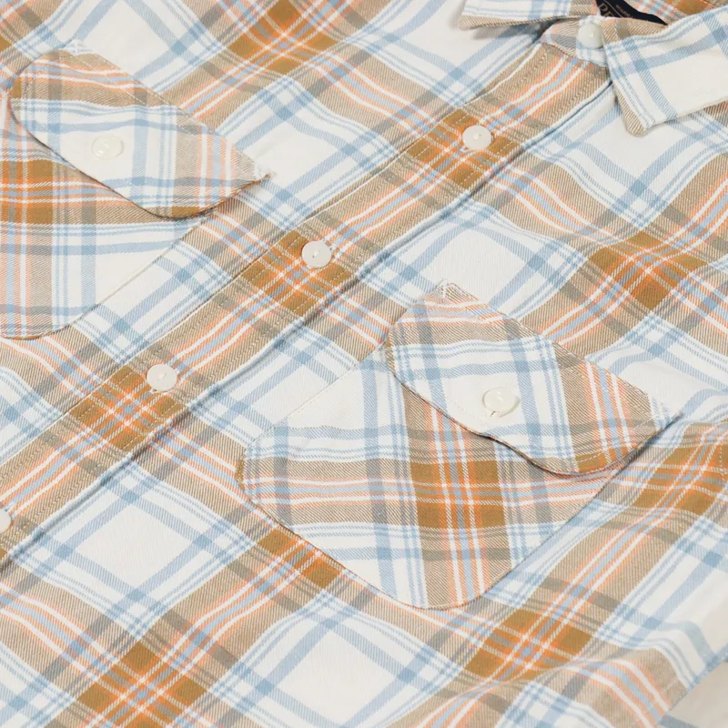 Pendleton Beach Shack Shirt Ivory Aqua Orange Stripe-2