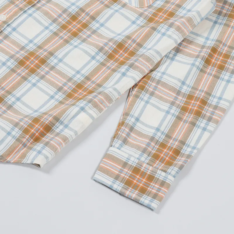 Pendleton Beach Shack Shirt Ivory Aqua Orange Stripe-5