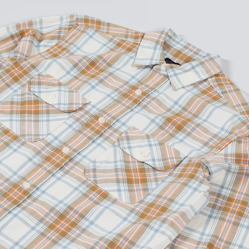 Pendleton Beach Shack Shirt Ivory Aqua Orange Stripe-1