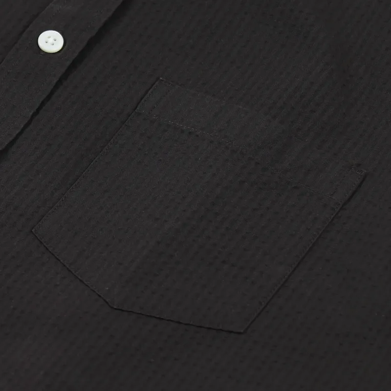 Norse Projects Osvald Seersucker Short Sleeve Shirt Beech Green-3