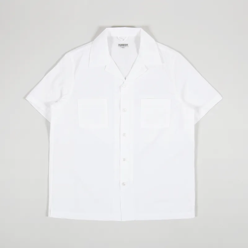 Knickerbocker Mens Short Sleeve Comma Camp Shirt Avalanche White