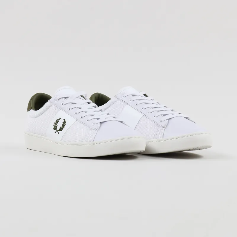 Fred Perry Spencer Mesh Leather Shoes White-3