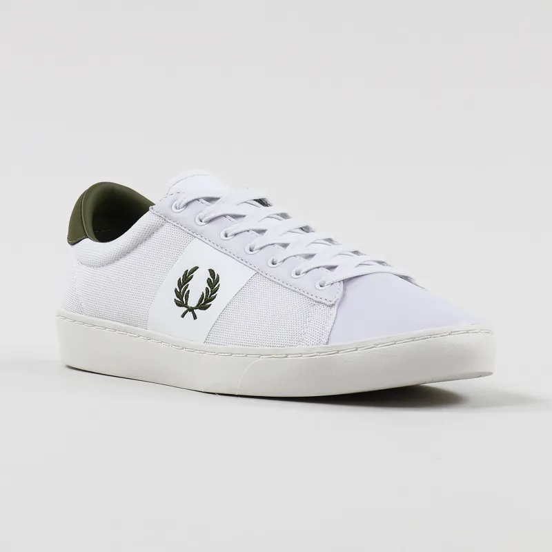 Fred Perry Spencer Mesh Leather Shoes White-4