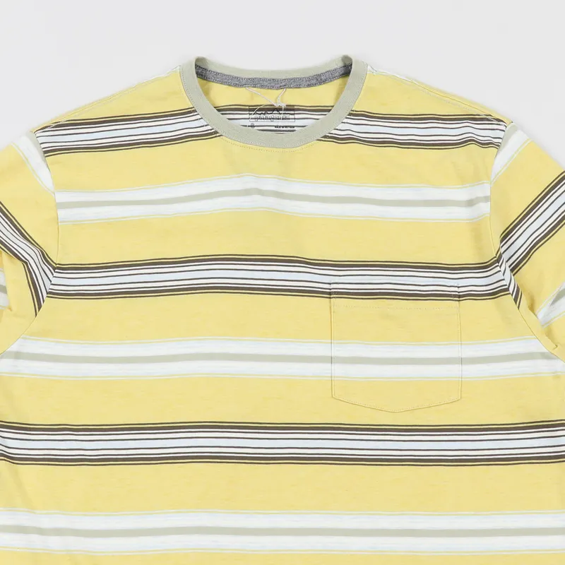 Patagonia Squeaky Clean Pocket T Shirt Tarkine Stripe Surfboard Yellow-1