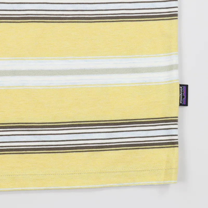 Patagonia Squeaky Clean Pocket T Shirt Tarkine Stripe Surfboard Yellow-2