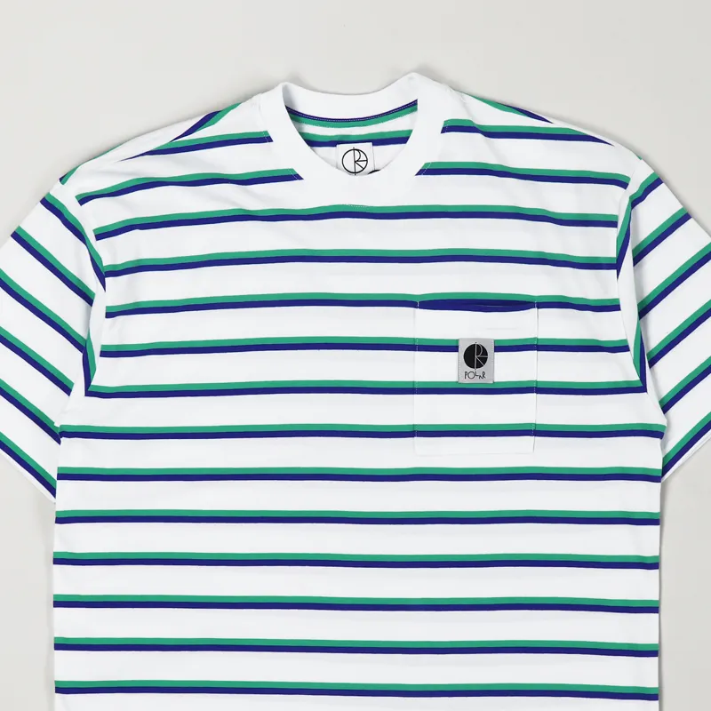 Polar Skate Co. Stripe Pocket T Shirt White-1