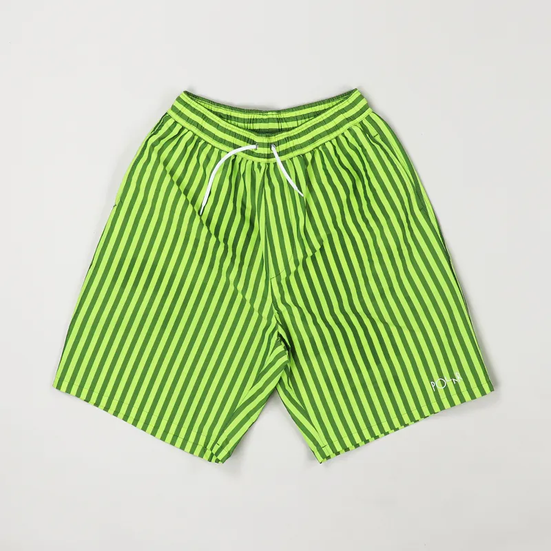 Polar Skate Co. Stripe Swim Shorts Neon Yellow