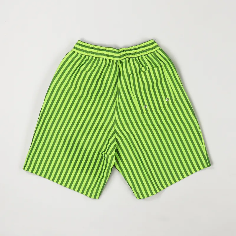 Polar Skate Co. Stripe Swim Shorts Neon Yellow-1