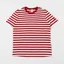 Champion Reverse Weave Striped C Logo Patch T Shirt Red White