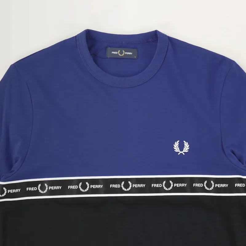 Fred Perry Taped Chest T Shirt Bright Regal-1