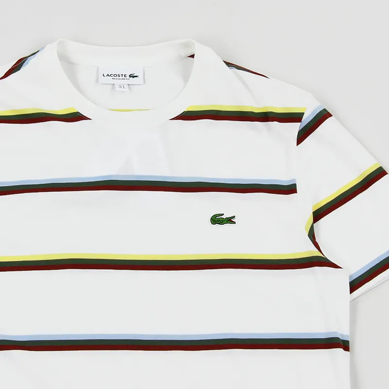 Lacoste Colour Striped T Shirt White-2