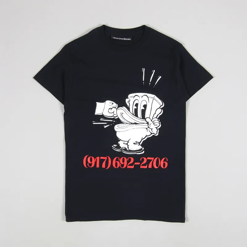 Call Me 917 No Shit Dialtone T Shirt Black
