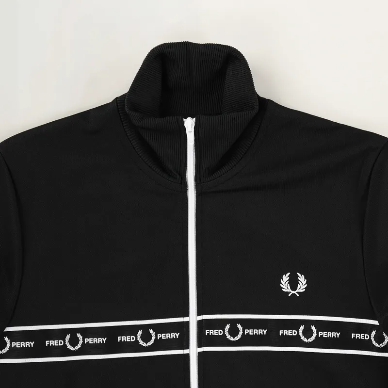 Fred Perry Taped Chest Track Jacket Black-1
