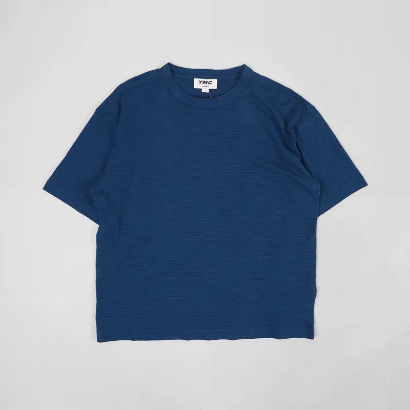 You Must Create Mens Short Sleeve Stripe Triple T Shirt Blue Navy