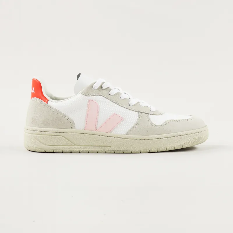 Veja V-10 B-Mesh Shoes White Petale Orange Fluo-1