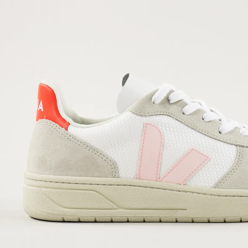 Veja V-10 B-Mesh Shoes White Petale Orange Fluo-2