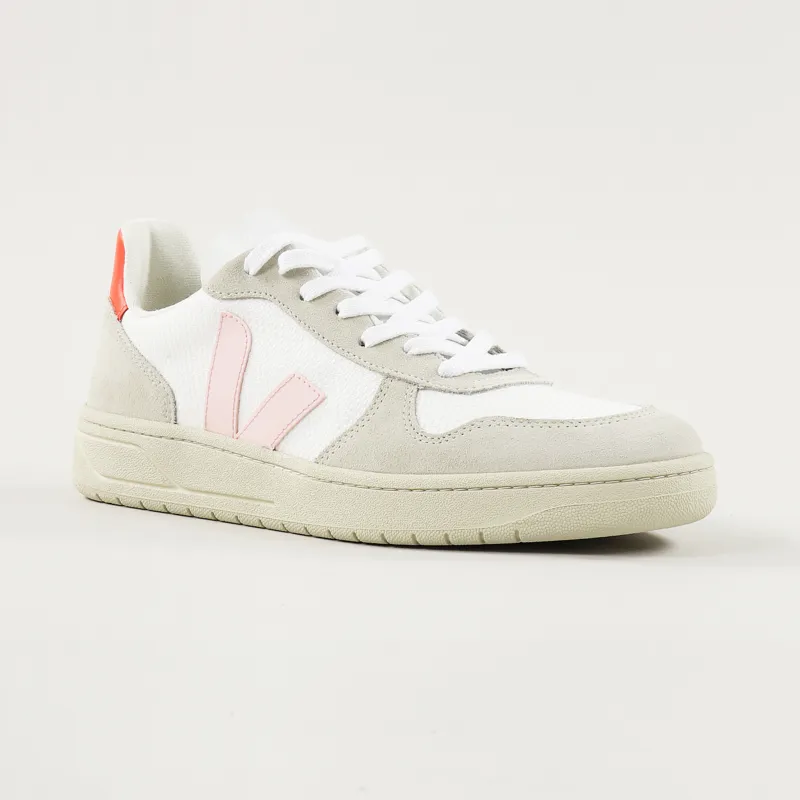 Veja V-10 B-Mesh Shoes White Petale Orange Fluo-4