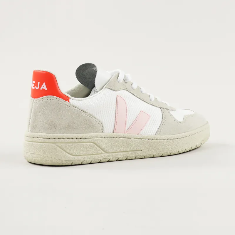 Veja V-10 B-Mesh Shoes White Petale Orange Fluo-5
