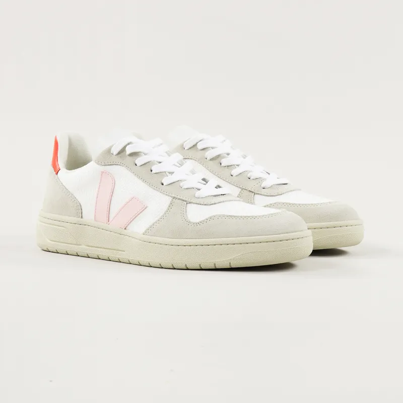 Veja V-10 B-Mesh Shoes White Petale Orange Fluo