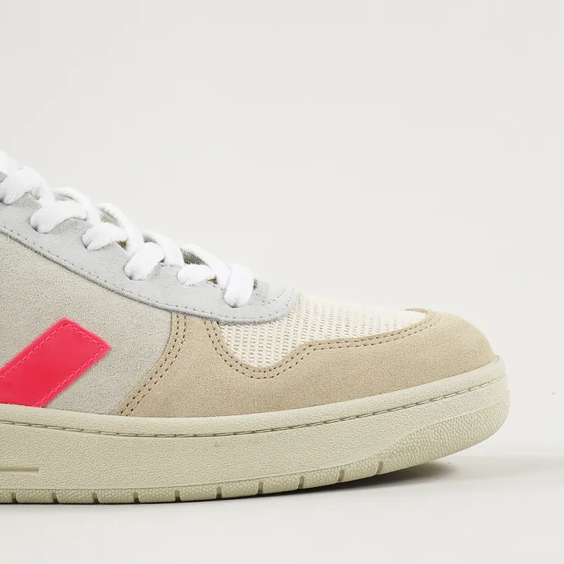 Veja V-10 Suede Shoes Multico Natural Rose Fluo-3