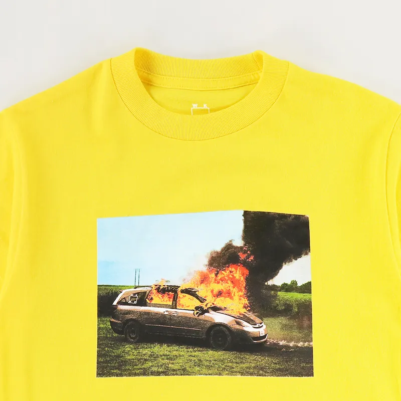 WKND Van On Fire T Shirt Yellow-1