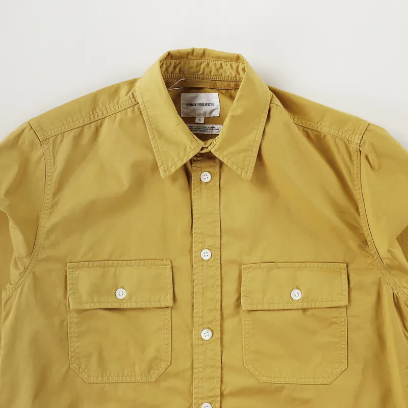Norse Projects Villads Light Twill Shirt Montpellier Yellow-1