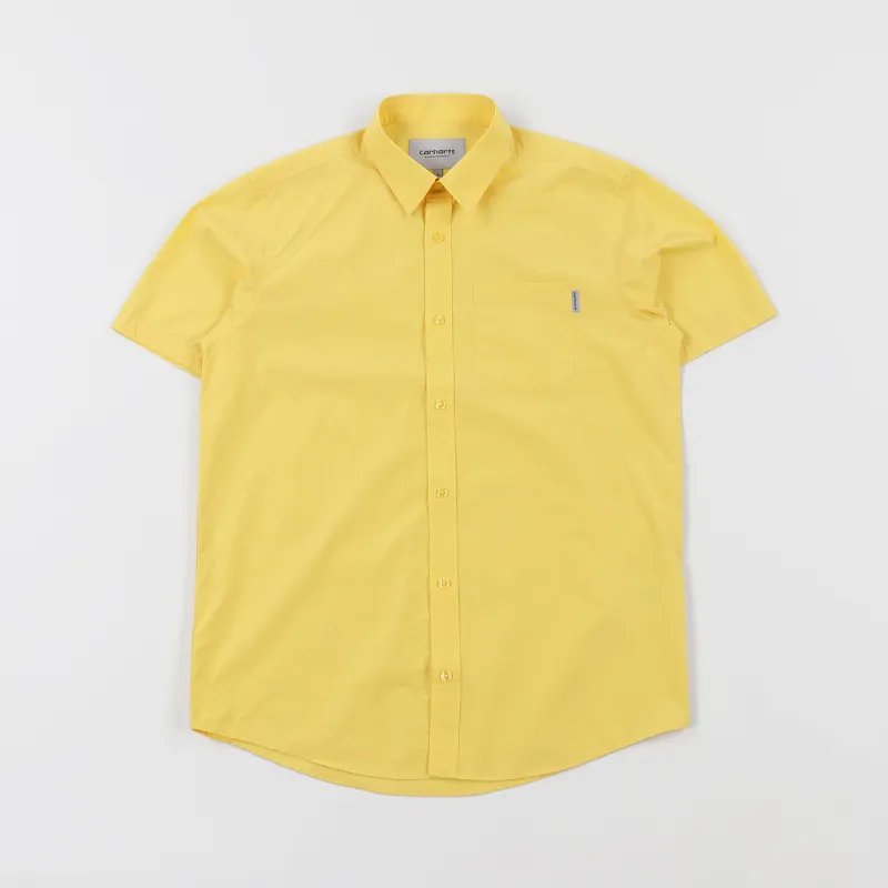 Short sleeve yellow outlet button up