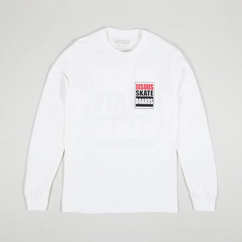 Bisous Skateboards Vision Long Sleeve T Shirt White-1