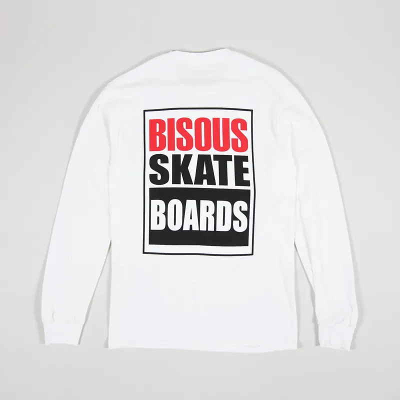 Bisous Skateboards Vision Long Sleeve T Shirt White