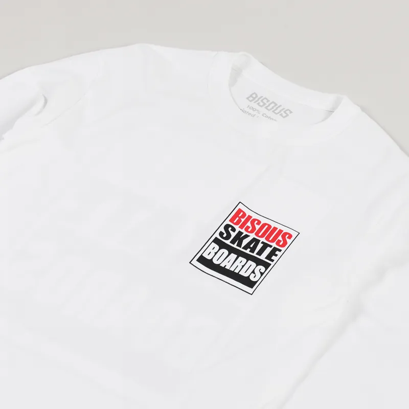 Bisous Skateboards Vision Long Sleeve T Shirt White-3