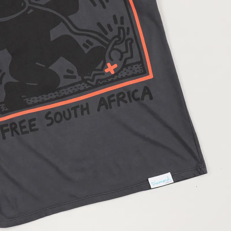 Diamond x Keith Haring South Africa T Shirt Charcoal-2