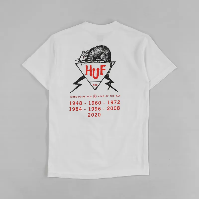 reserva En expansión Estar confundido Huf Skateboarding Year Of The Rat DBC Short Sleeve T Shirt White