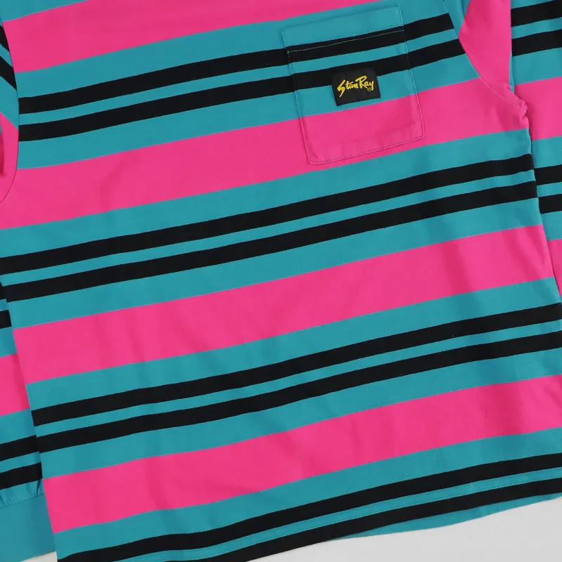 Stan Ray Yarn Dye Stripe Thick Long Sleeve T Shirt Parrot Green-2