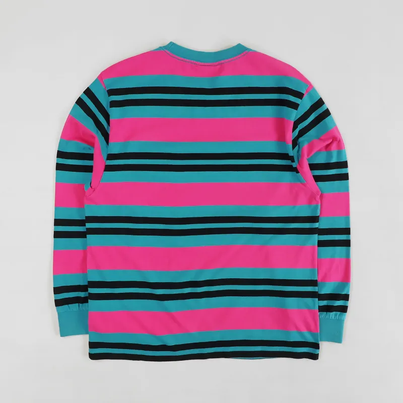 Stan Ray Yarn Dye Stripe Thick Long Sleeve T Shirt Parrot Green-3