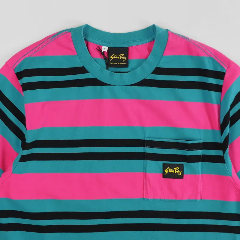 Stan Ray Yarn Dye Stripe Thick T Shirt Parrot Green-1