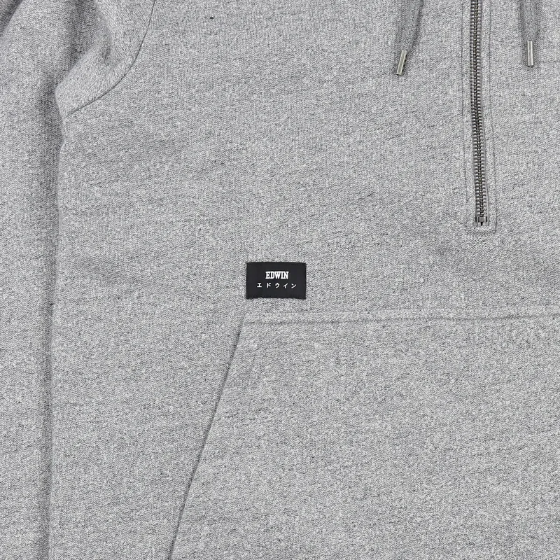 Edwin Half Zip Hoodie Mouline Grey-3