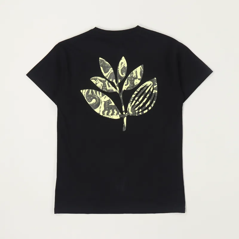 Magenta Zoo Plant T Shirt Black