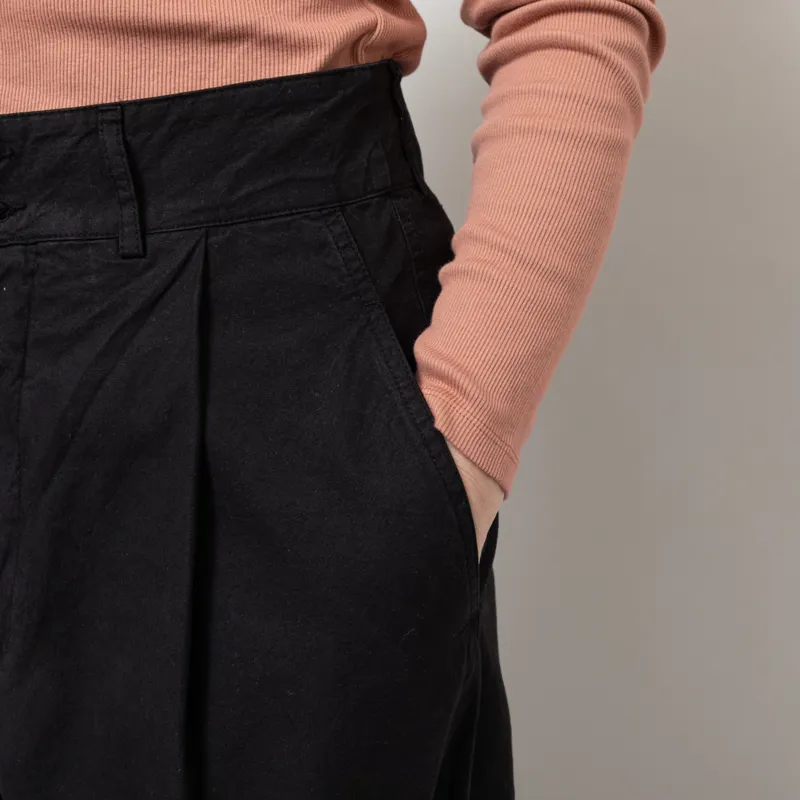 Girls Of Dust Womens British Worker Pants Cotton Linen Black-7