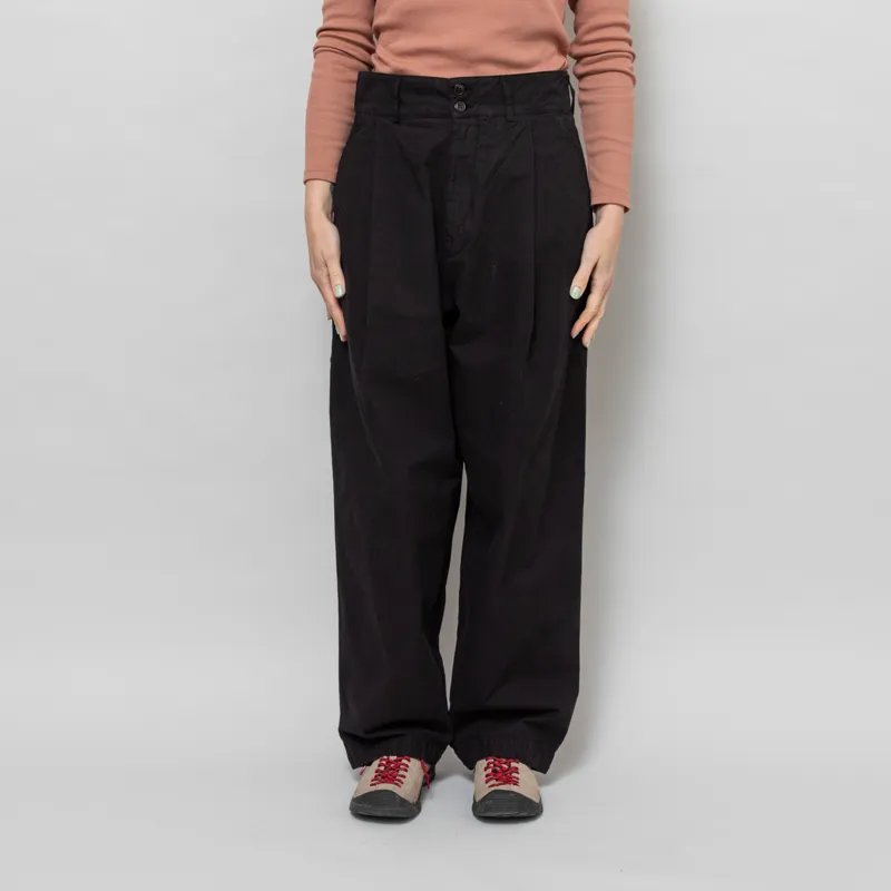 Girls Of Dust Womens British Worker Pants Cotton Linen Black