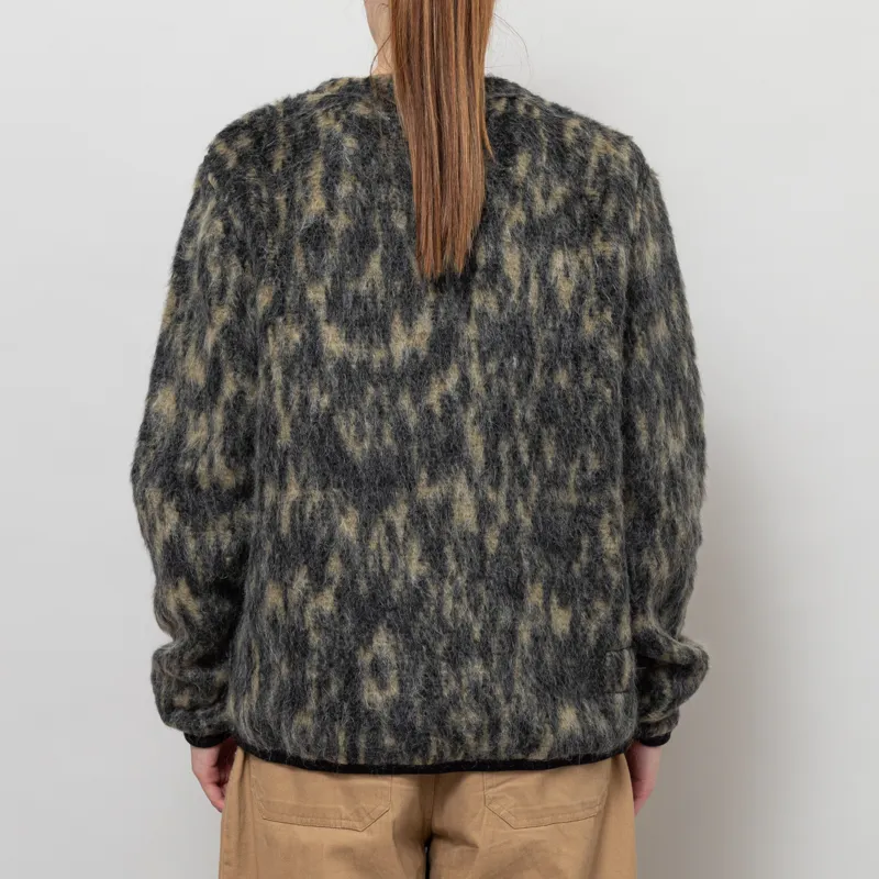 Universal Works Womens Cardigan Charcoal Dolce Fleece-3