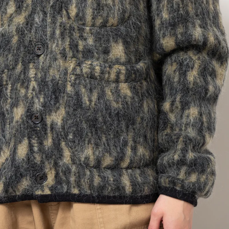 Universal Works Womens Cardigan Charcoal Dolce Fleece-7