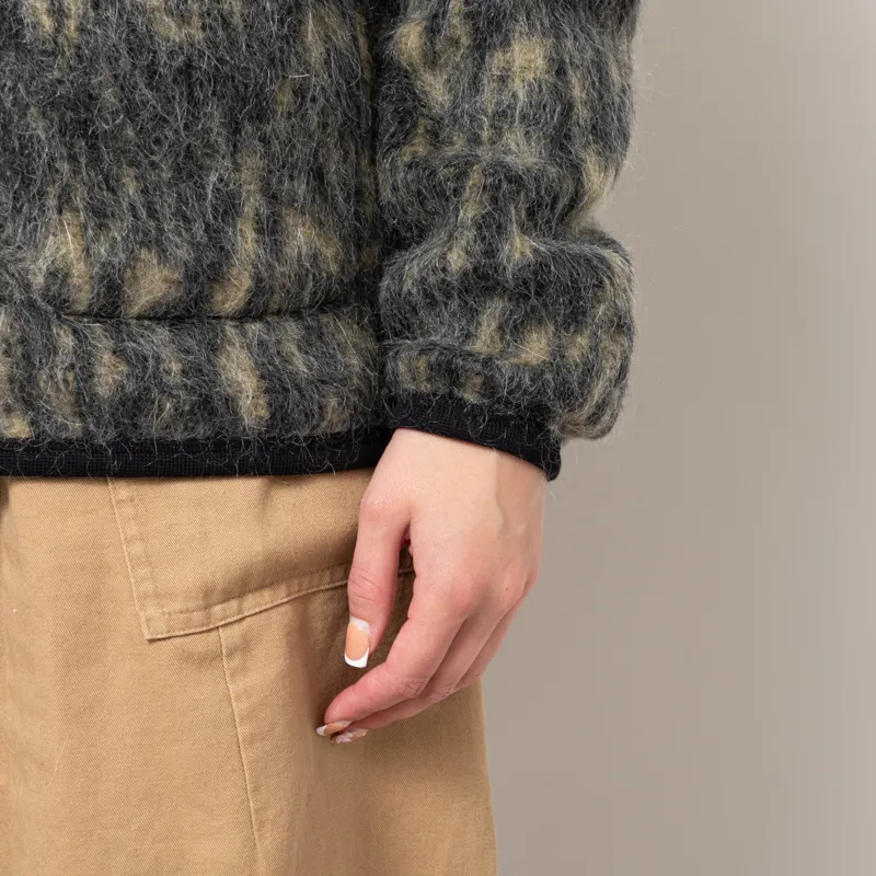 Universal Works Womens Cardigan Charcoal Dolce Fleece-8